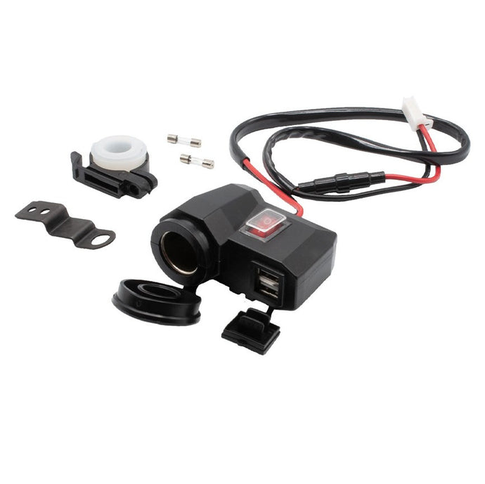 2 IN 1 Motorcycle Dual USB Charger 3.1A w/ Cigarette Lighter Socket - BROS International Co., Limited